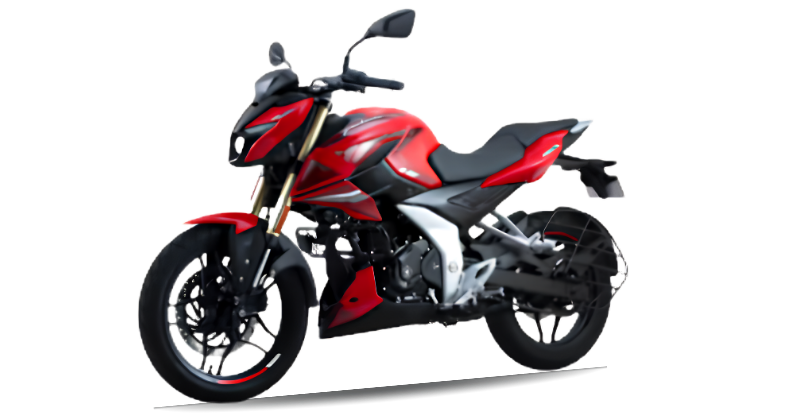 Red sports bike at Jai Jagannath Auto showroom